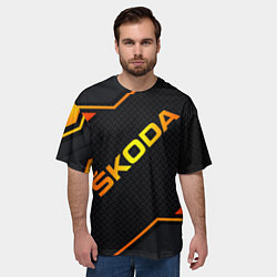 Футболка оверсайз мужская Skoda Gold Шкода, цвет: 3D-принт — фото 2