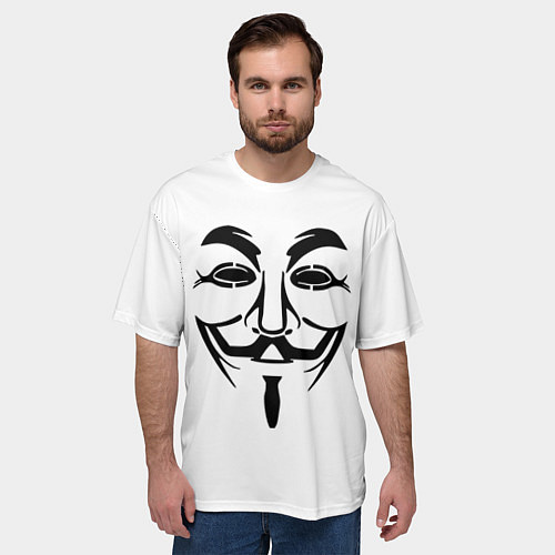 Мужская футболка оверсайз Анонимус!! / 3D-принт – фото 3