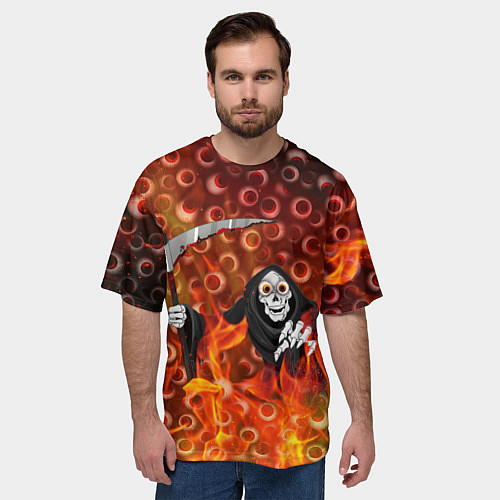 Мужская футболка оверсайз Смерть всё видит / 3D-принт – фото 3