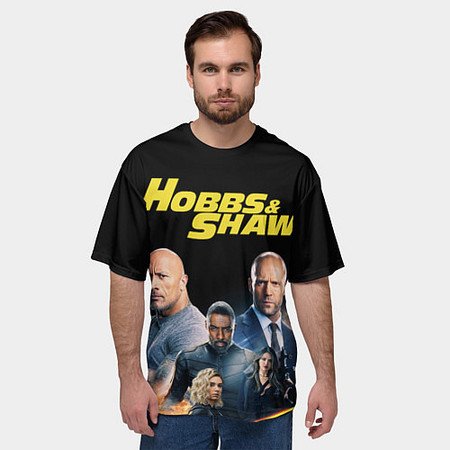Мужская футболка оверсайз Hobbs & Shaw / 3D-принт – фото 3