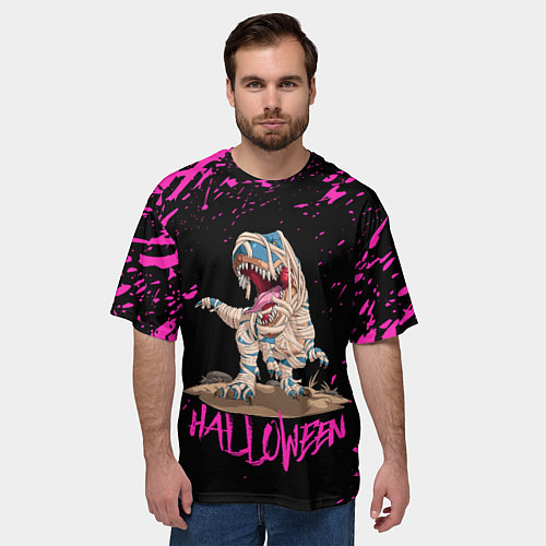 Мужская футболка оверсайз Дино мумия на хэллоуин / 3D-принт – фото 3