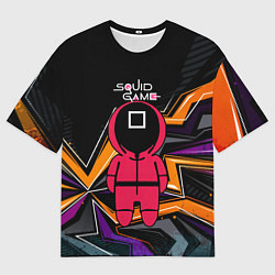 Футболка оверсайз мужская Квадрат - игра в кальмара, цвет: 3D-принт