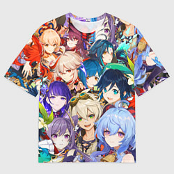 Футболка оверсайз мужская Genshin Impact - персонажи, цвет: 3D-принт