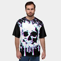 Футболка оверсайз мужская Мерцающий череп, цвет: 3D-принт — фото 2
