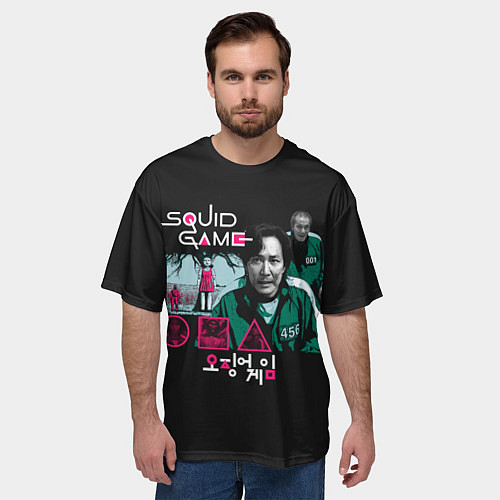 Мужская футболка оверсайз Арт Игры в Кальмара / 3D-принт – фото 3