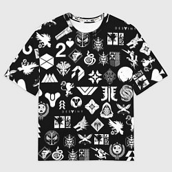 Мужская футболка оверсайз DESTINY 2 PATTERN GAME LOGO ДЕСТИНИ 2 ПАТТЕРН СИМВ