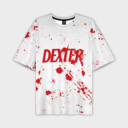 Футболка оверсайз мужская Dexter logo Декстер брызги крови, цвет: 3D-принт
