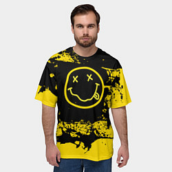 Футболка оверсайз мужская Нирвана Гранж Nirvana Smile, цвет: 3D-принт — фото 2