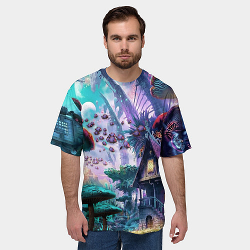 Мужская футболка оверсайз FantasyFish / 3D-принт – фото 3