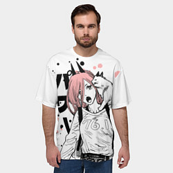 Футболка оверсайз мужская Power с котиком - Chainsaw Man, цвет: 3D-принт — фото 2
