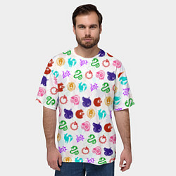 Футболка оверсайз мужская 7 СМЕРТНЫХ ГРЕХОВ ЦВЕТНОЙ ПАТТЕРН СИМВОЛЫ, цвет: 3D-принт — фото 2