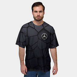 Футболка оверсайз мужская Мерседес 3D плиты, цвет: 3D-принт — фото 2
