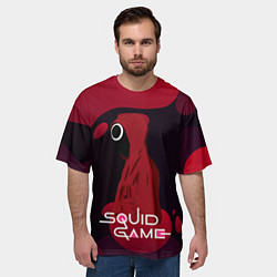 Футболка оверсайз мужская Игра в кальмара Red Black, цвет: 3D-принт — фото 2