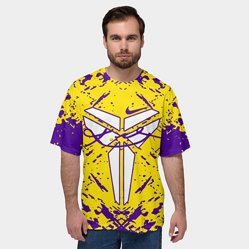 Мужская футболка оверсайз ЛЕЙКЕРС LOS ANGELES LAKERS, / 3D-принт – фото 3