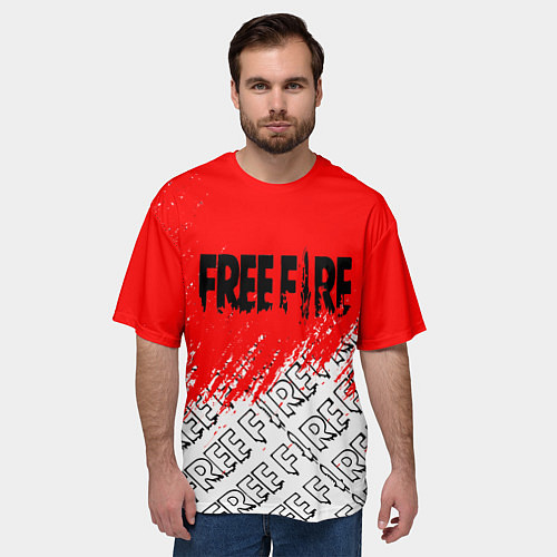 Мужская футболка оверсайз Фри фаер День Booyah, / 3D-принт – фото 3