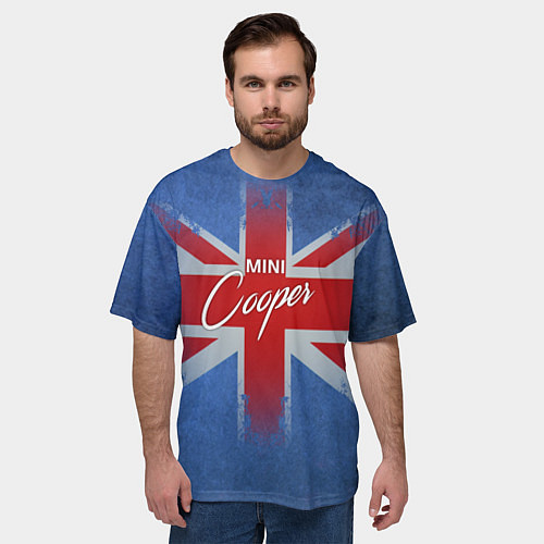 Мужская футболка оверсайз Mini cooper Великобритания / 3D-принт – фото 3