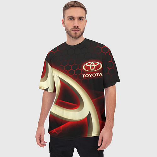 Мужская футболка оверсайз Тойота Toyota / 3D-принт – фото 3