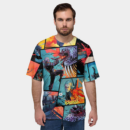 Мужская футболка оверсайз Ведьмак The Witcher комикс / 3D-принт – фото 3