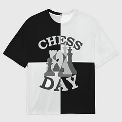 Футболка оверсайз мужская Шахматный День, цвет: 3D-принт