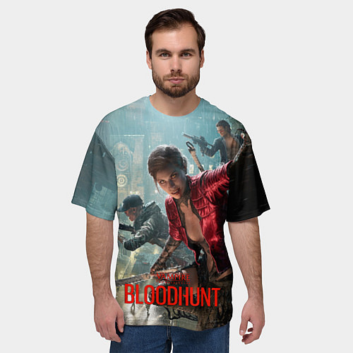 Мужская футболка оверсайз Vampire: The Masquerade - Bloodhunt / 3D-принт – фото 3