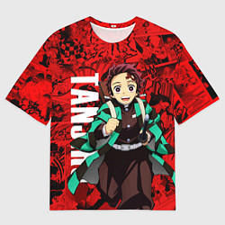 Футболка оверсайз мужская Танджиро Камадо ,Клинок, рассекающий демонов, цвет: 3D-принт