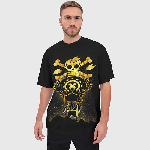 Мужская футболка оверсайз ONE PIECE ВАН ПИС GOLDEN / 3D-принт – фото 3