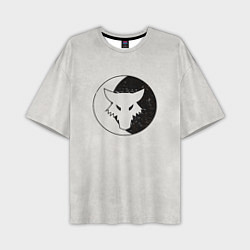Мужская футболка оверсайз Лунные волки ранний лого цвет легиона