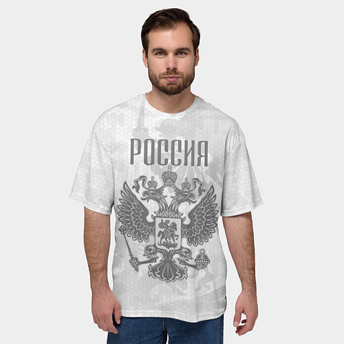 Мужская футболка оверсайз Герб России / 3D-принт – фото 3