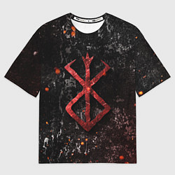 Мужская футболка оверсайз BERSERK LOGO GRUNGE RED