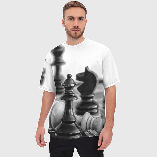 Мужская футболка оверсайз Шах и мат Шахматы / 3D-принт – фото 3