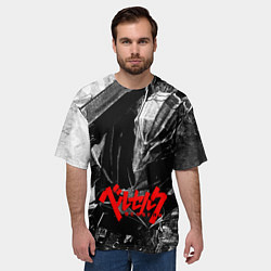 Футболка оверсайз мужская BERSERK ЧБ БЕРСЕРК, цвет: 3D-принт — фото 2