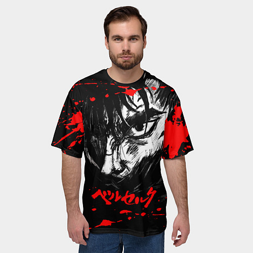 Мужская футболка оверсайз ГАТС БЕРСЕРК BERSERK / 3D-принт – фото 3