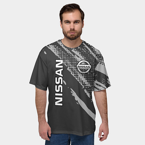 Мужская футболка оверсайз Nissan Car Ниссан / 3D-принт – фото 3