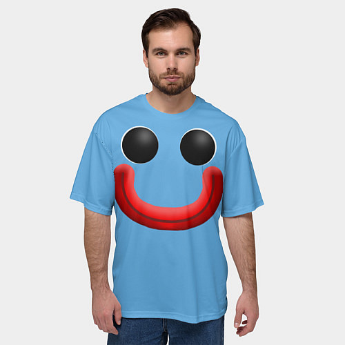 Мужская футболка оверсайз Huggy Waggy smile / 3D-принт – фото 3
