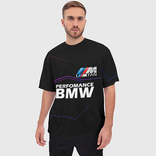 Мужская футболка оверсайз BMW фанат / 3D-принт – фото 3