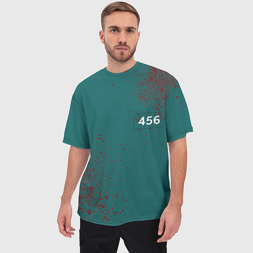 Мужская футболка оверсайз Игра в кальмара: Персонаж 456 / 3D-принт – фото 3