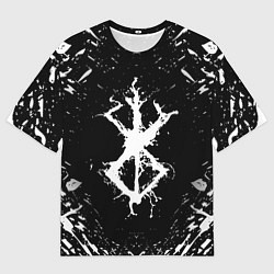 Футболка оверсайз мужская БЕРСЕРК БЕЛОЕ КЛЕЙМО, цвет: 3D-принт