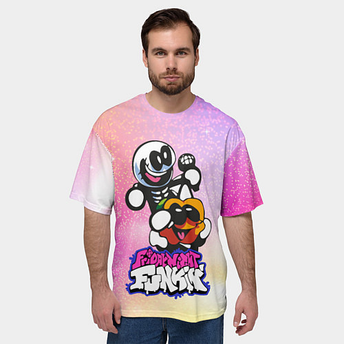Мужская футболка оверсайз Skid and Pump Friday Night Funkin / 3D-принт – фото 3