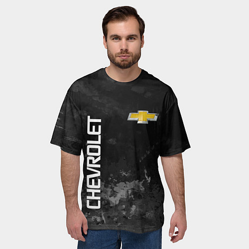 Мужская футболка оверсайз Chevrolet, gray / 3D-принт – фото 3
