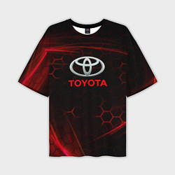 Футболка оверсайз мужская Toyota Неоновые соты, цвет: 3D-принт