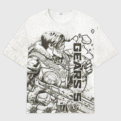 Футболка оверсайз мужская Gears 5 Gears of War - Кейт Диаз, цвет: 3D-принт