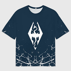Футболка оверсайз мужская THE ELDER SCROLLS SKYRIM ЭМБЛЕМА ДРАКОНА, цвет: 3D-принт