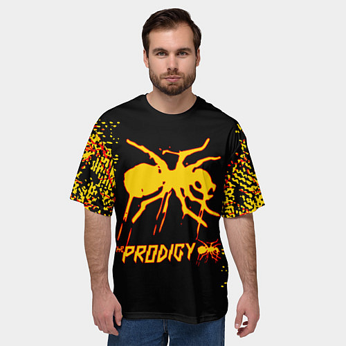 Мужская футболка оверсайз The Prodigy логотип / 3D-принт – фото 3