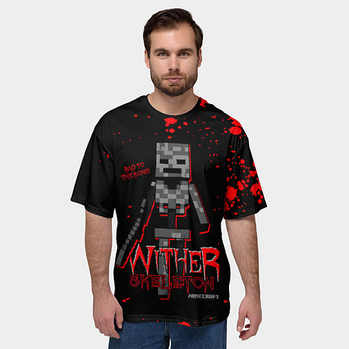 Мужская футболка оверсайз WITHER SKELETON / 3D-принт – фото 3