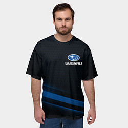 Футболка оверсайз мужская Subaru, sport style, цвет: 3D-принт — фото 2