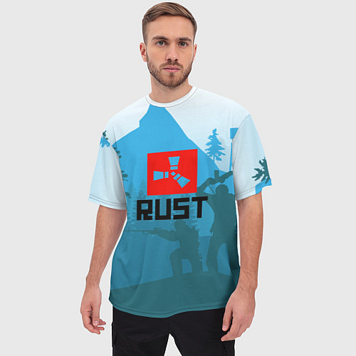 Мужская футболка оверсайз Выживалка Раст / 3D-принт – фото 3