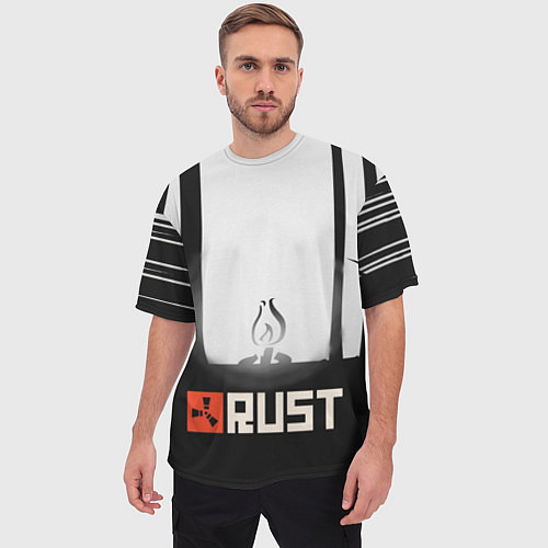 Мужская футболка оверсайз Огонёк из Раста / 3D-принт – фото 3