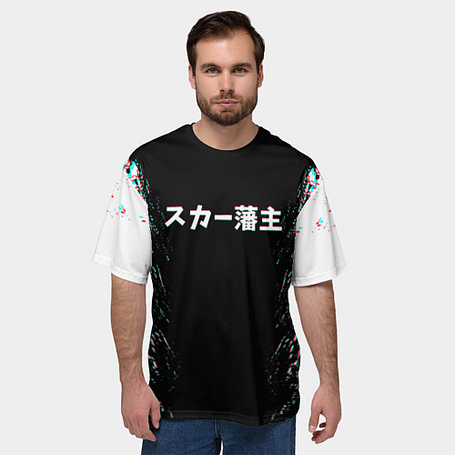 Мужская футболка оверсайз SCARLXRD GLITCH STYLE / 3D-принт – фото 3