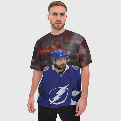 Мужская футболка оверсайз Никита Кучеров, НХЛ / 3D-принт – фото 3