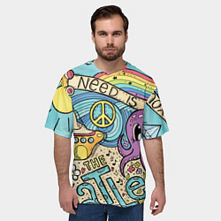 Футболка оверсайз мужская All you need is The Beatles, цвет: 3D-принт — фото 2